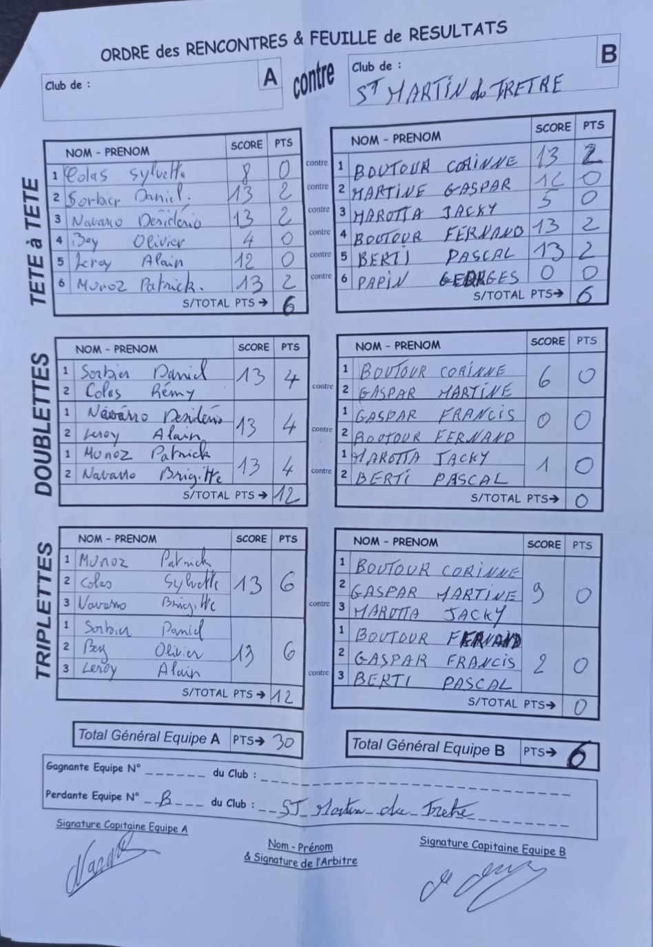 Feuille de Match MIGENNES 3 - Journée 3 Image