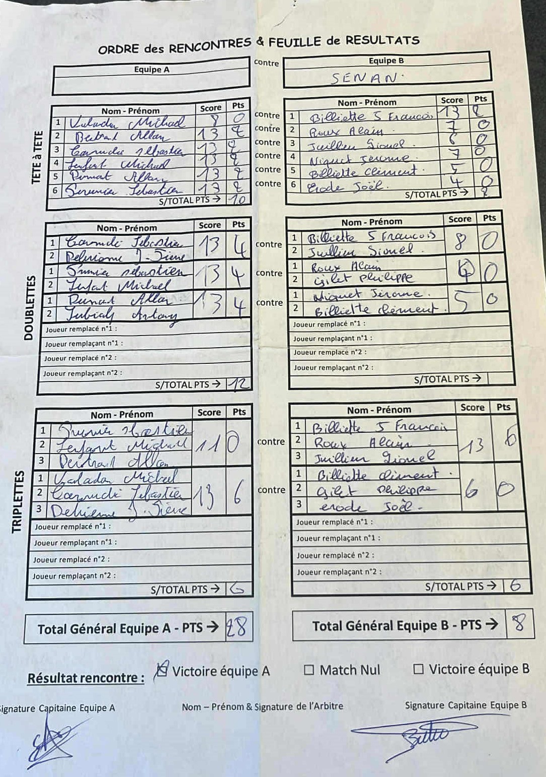 Feuille de Match - Migennes 3 - D3 Gr A Journée 1 Match 1 Image