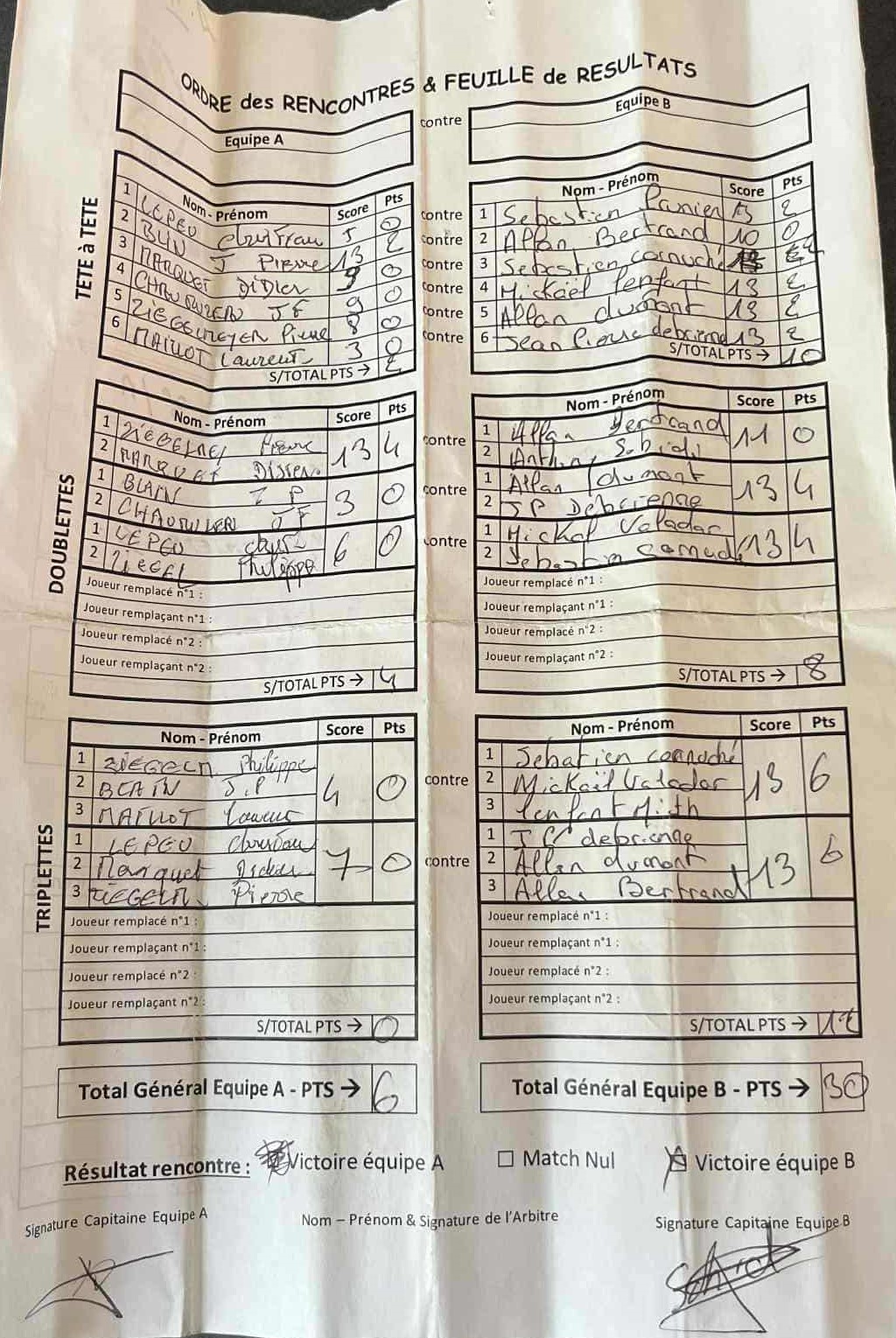 Feuille de Match - Migennes 3 - D3 Gr A Journée 1 Match 2 Image