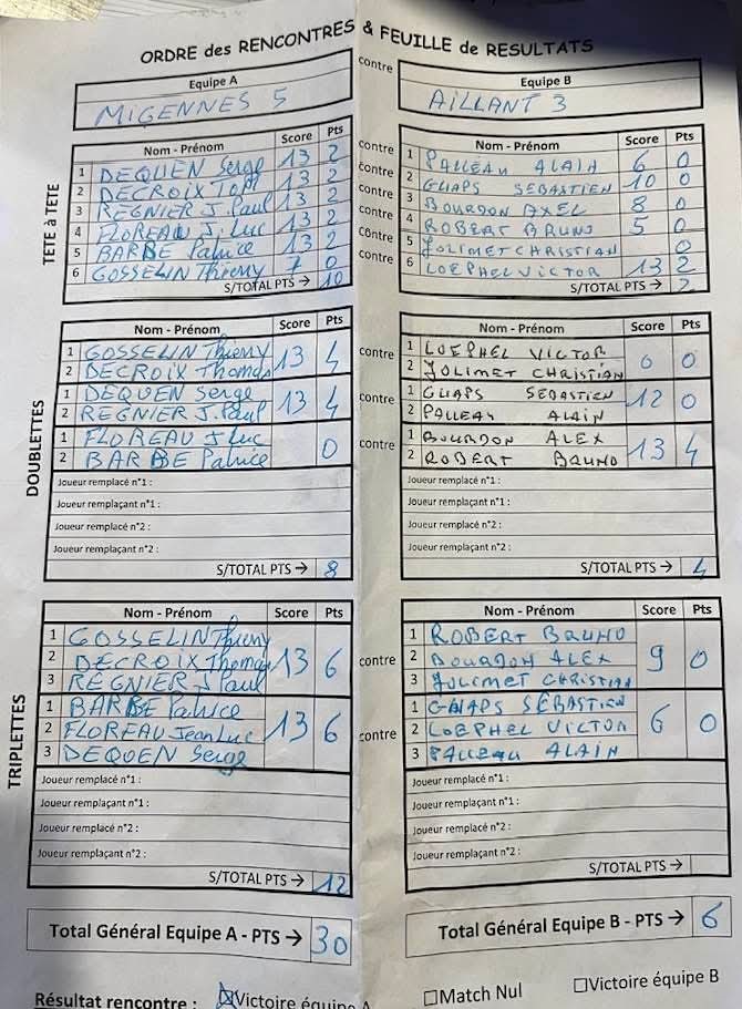 Feuille de Match D5 Gr A Journée 1 Match 3 Image