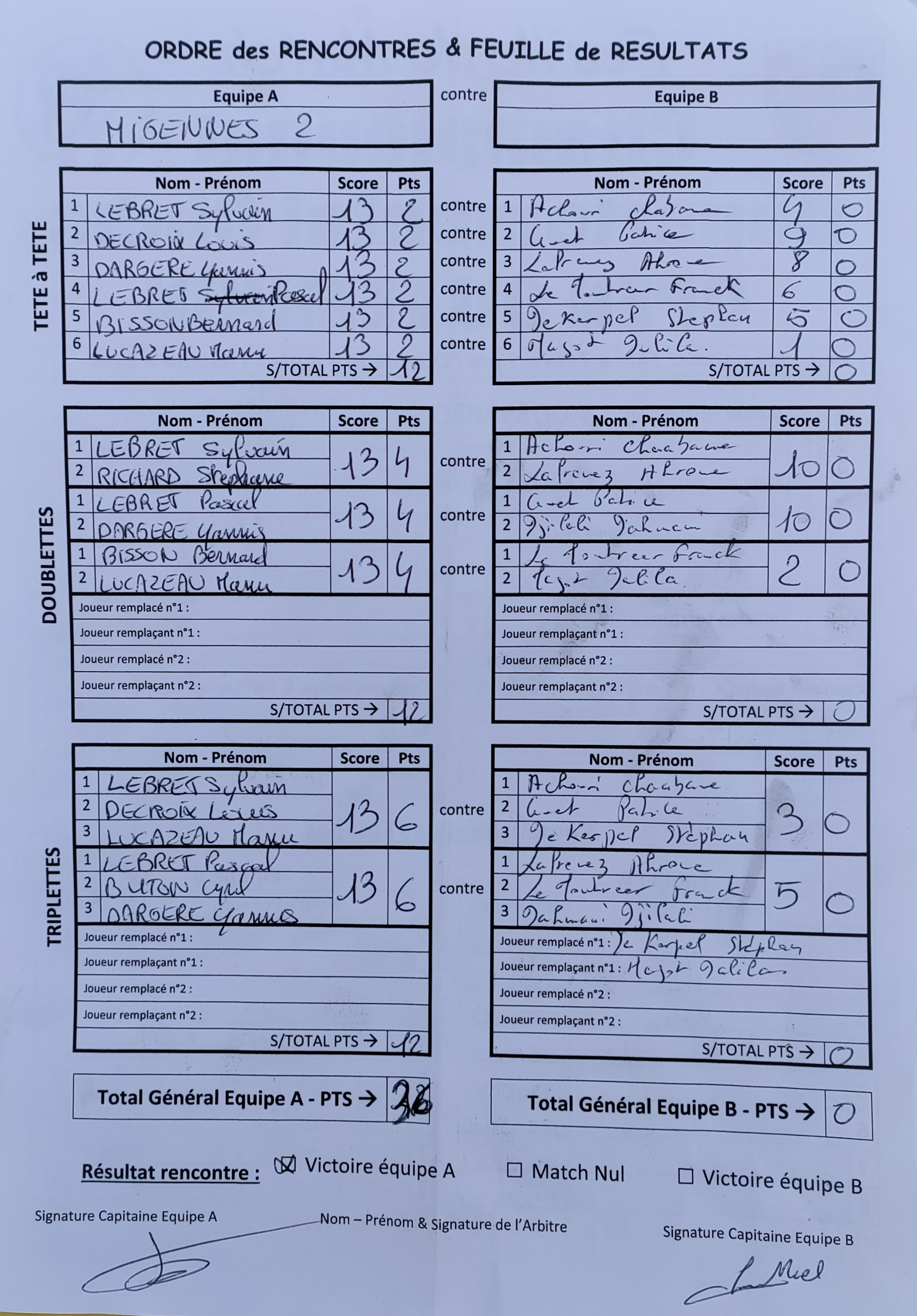 Feuille de Match D2 Gr A Journée 2 Match 7 Image