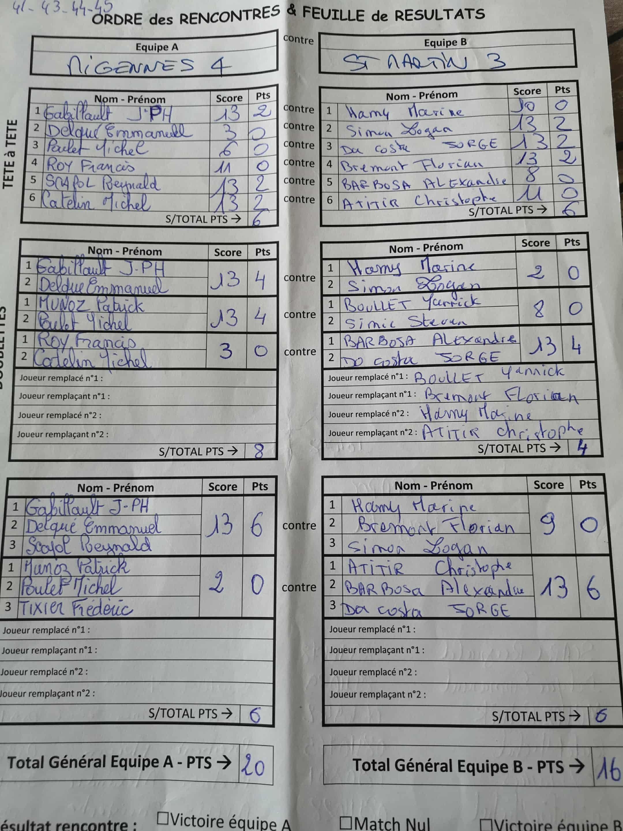 Feuille de Match D4 Gr A Journée 3 Match 7 Image